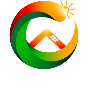 Logo maison solaire de saône portrait texte blanc et slogan le confort